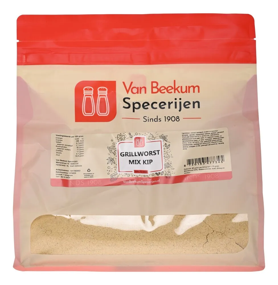 Van Beekum Specerijen Grillworst Mix Kip