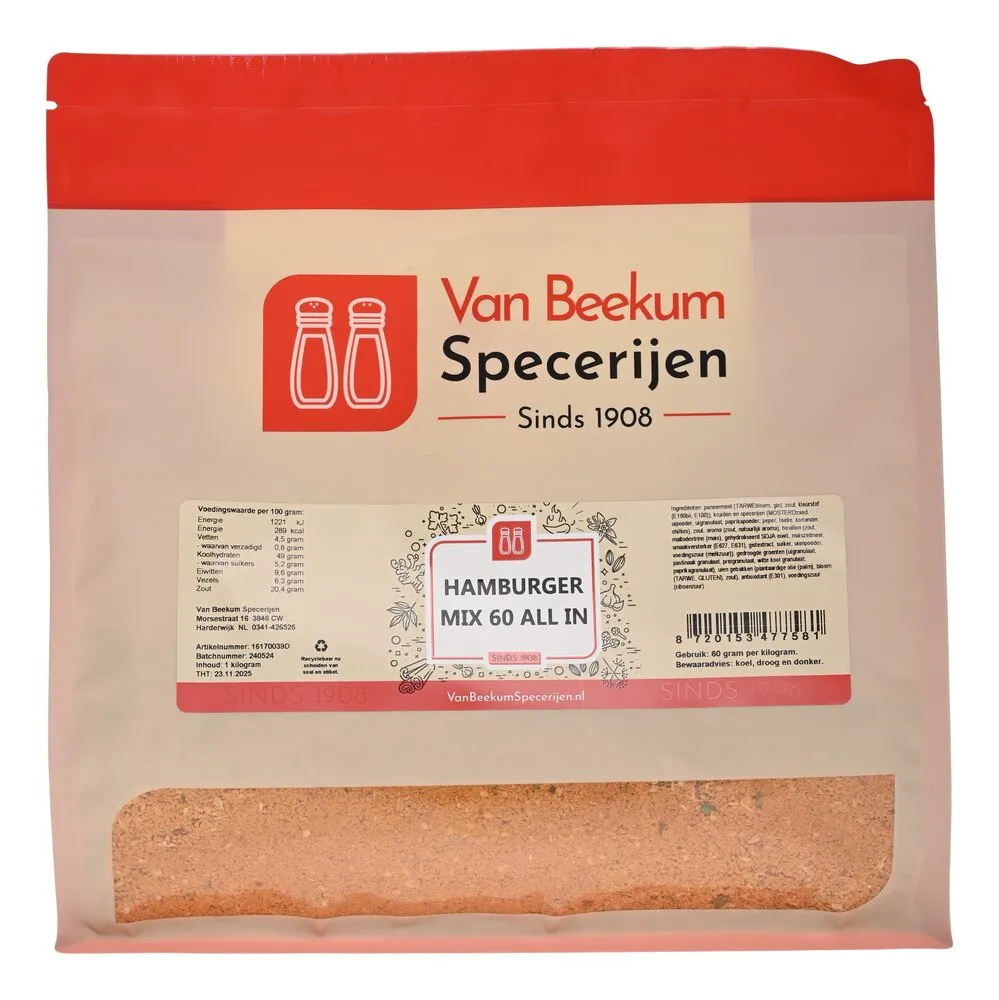 Van Beekum Specerijen Hamburger Mix 60 All In