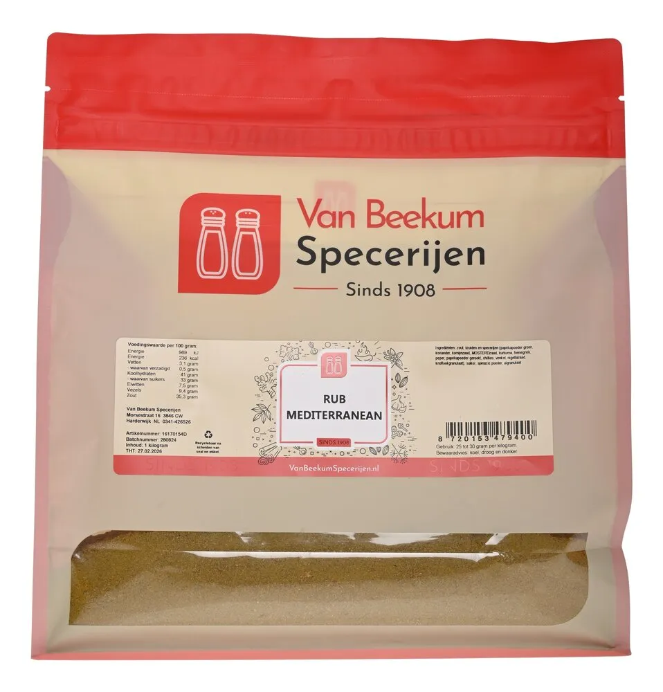 Van Beekum Specerijen Dry Rub Mediterranean Van Beekum Specerijen Dry Rub Mediterranean