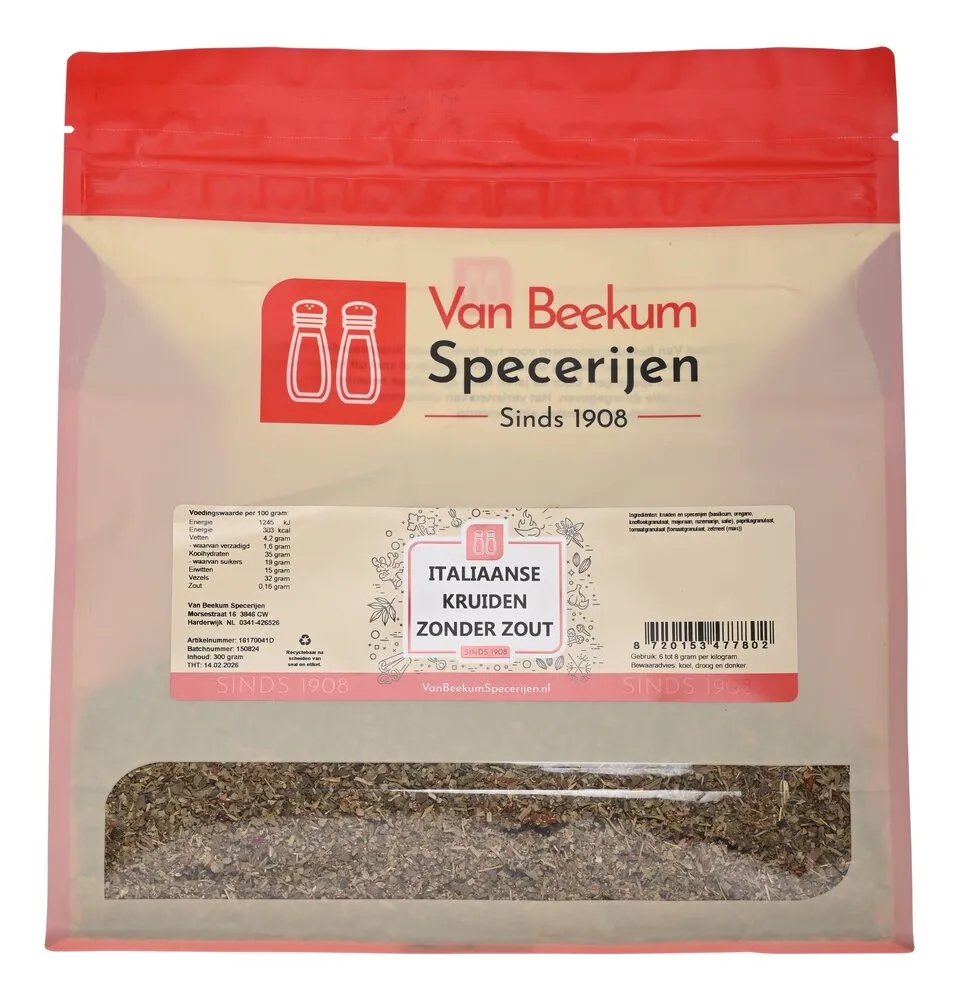 Van Beekum Specerijen Italienische Kräuter ohne Salz