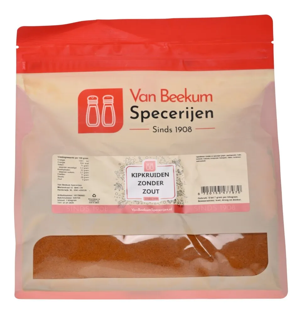 Van Beekum Specerijen Kipkruiden Zonder Zout Van Beekum Specerijen Kipkruiden Zonder Zout