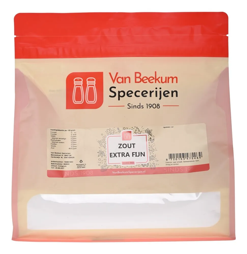 Van Beekum Specerijen Zout Extra Fijn / Keukenzout Van Beekum Specerijen Zout Extra Fijn / Keukenzout