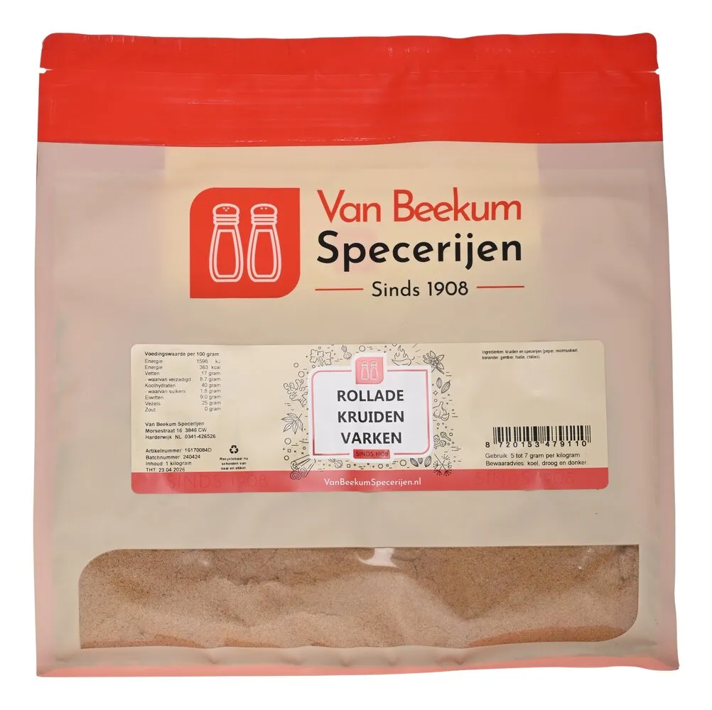 Van Beekum Specerijen Rollbraten mit Kräutern und Schweinefleisch