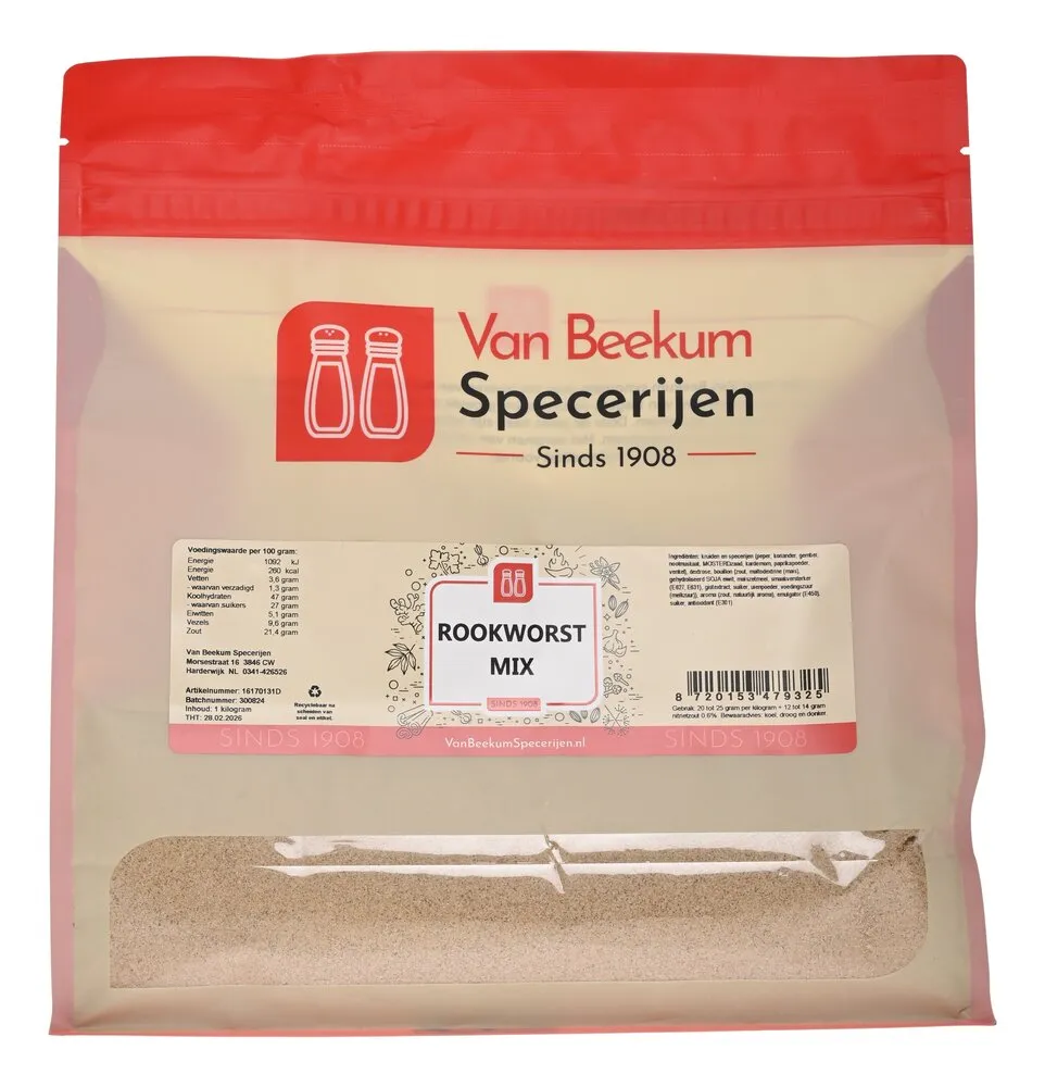 Van Beekum Specerijen Rookworst Mix Van Beekum Specerijen Rookworst Mix