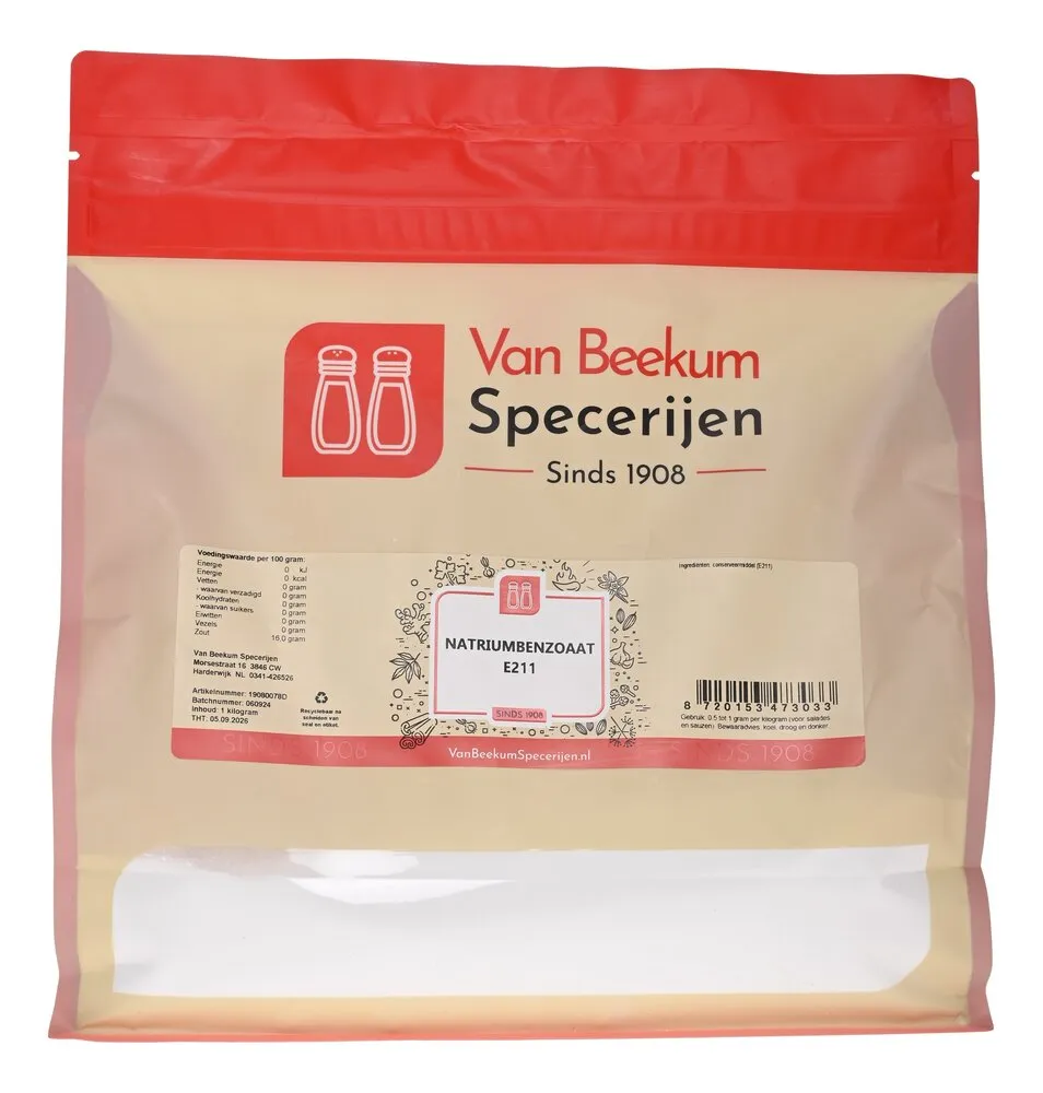 Van Beekum Specerijen Natriumbenzoaat E211 Van Beekum Specerijen Natriumbenzoaat E211