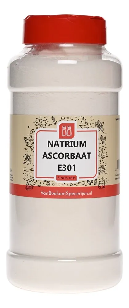Van Beekum Specerijen Natrium Ascorbaat (vitamine C poeder) E301 Van Beekum Specerijen Natrium Ascorbaat (vitamine C poeder) E301
