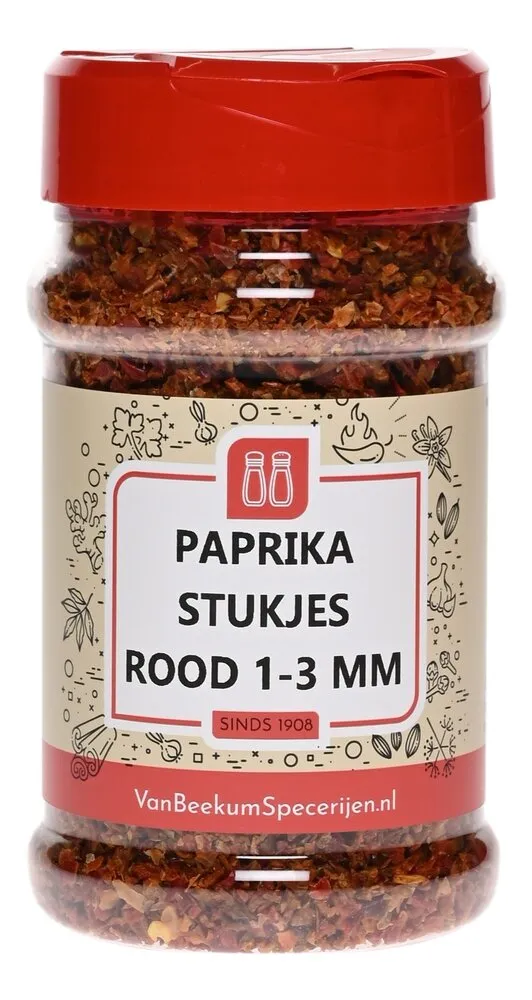 Van Beekum Specerijen Paprika-Stücke, rot, 1–3 mm