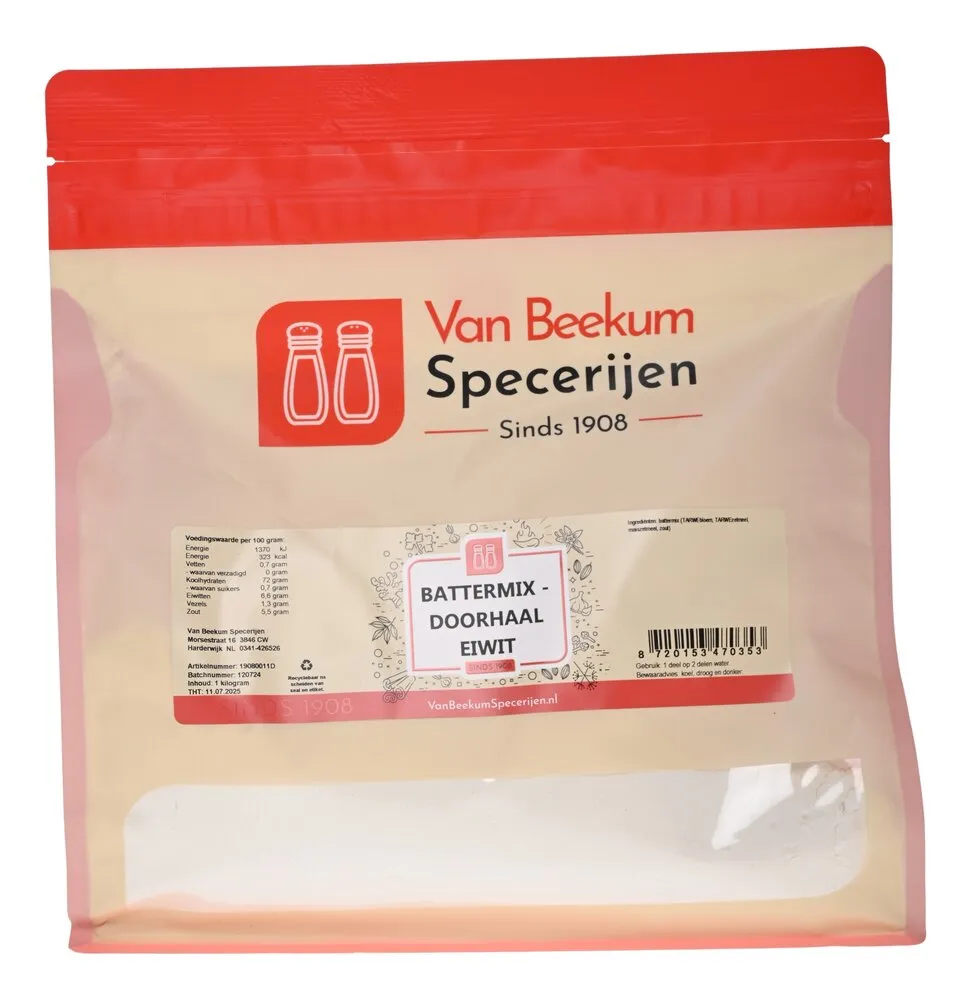 Van Beekum Specerijen Battermix - Durchziehbares Eiweiß
