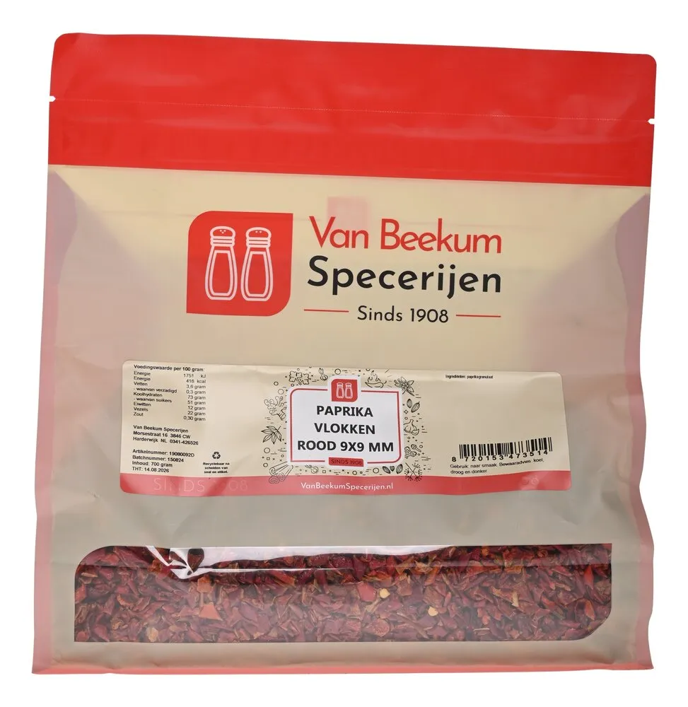 Van Beekum Specerijen Paprika-Flocken rot 9x9 mm