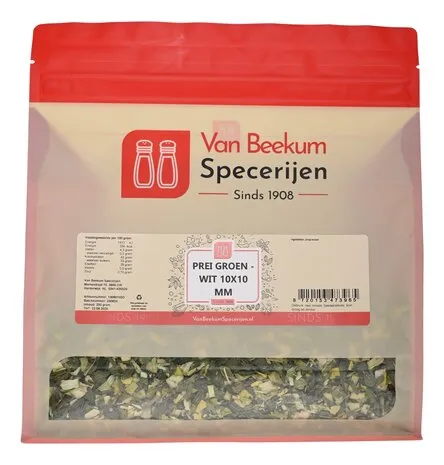 Van Beekum Specerijen Prei Groen Wit 10x10 mm Van Beekum Specerijen Prei Groen Wit 10x10 mm