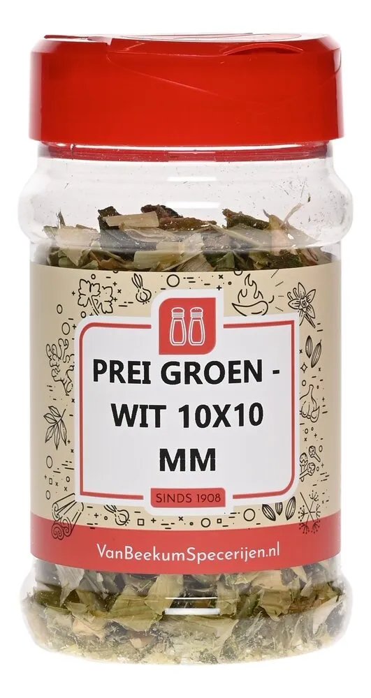 Van Beekum Specerijen Prei Groen Wit 10x10 mm Van Beekum Specerijen Prei Groen Wit 10x10 mm