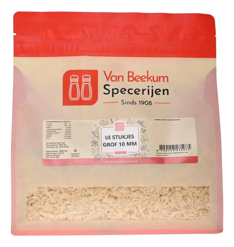 Van Beekum Specerijen Zwiebelstücke grob 10 mm / Zwiebelviertel