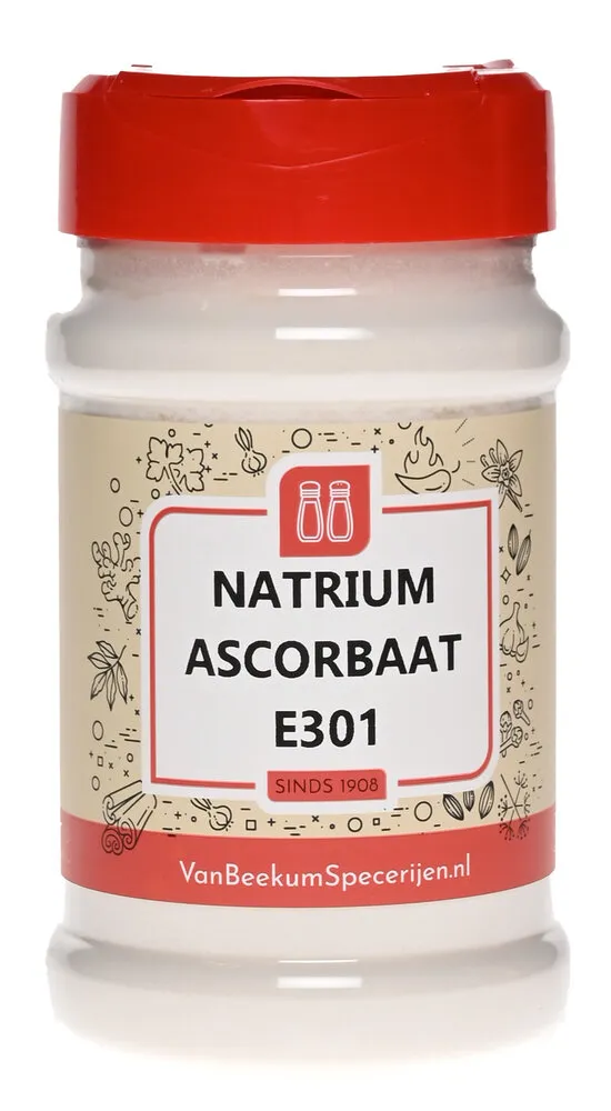 Van Beekum Specerijen Natrium Ascorbaat (vitamine C poeder) E301 Van Beekum Specerijen Natrium Ascorbaat (vitamine C poeder) E301