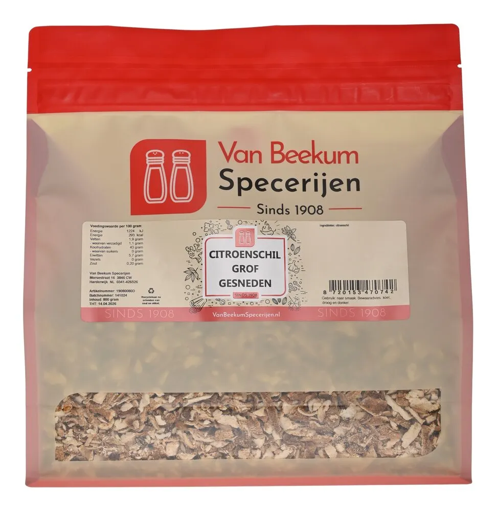 Van Beekum Specerijen Zitronenschale, grob geschnitten