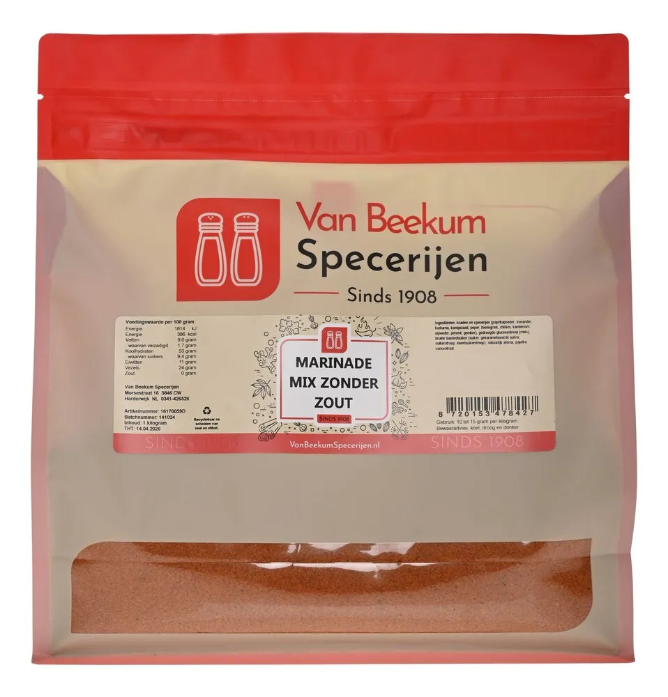 Van Beekum Specerijen Marinade Mix Zonder Zout Van Beekum Specerijen Marinade Mix Zonder Zout