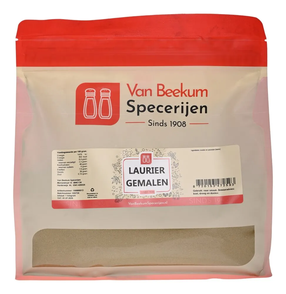 Van Beekum Specerijen Laurel geschliffen Van Beekum Specerijen Laurel geschliffen