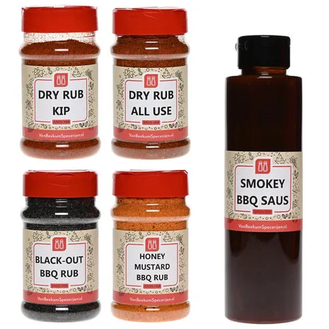 Van Beekum Specerijen BBQ Rub Pakket + Smokey BBQ Saus Van Beekum Specerijen BBQ Rub Pakket + Smokey BBQ Saus