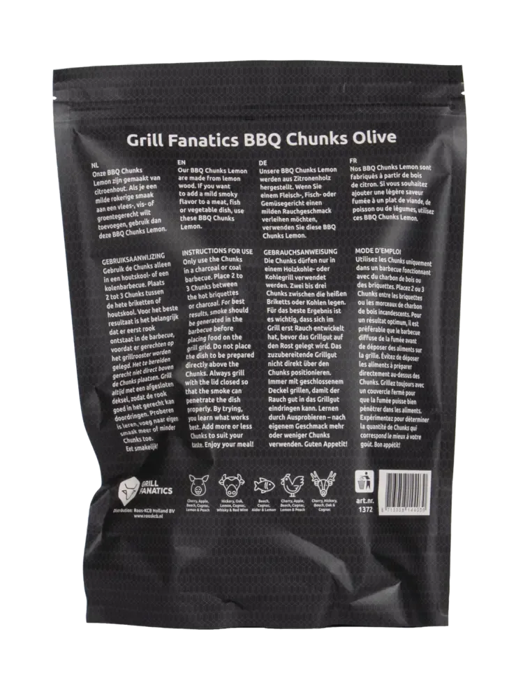 Grill Fanatics Grill Fanatics - BBQ Chunks Olijf Grill Fanatics Grill Fanatics - BBQ Chunks Olijf