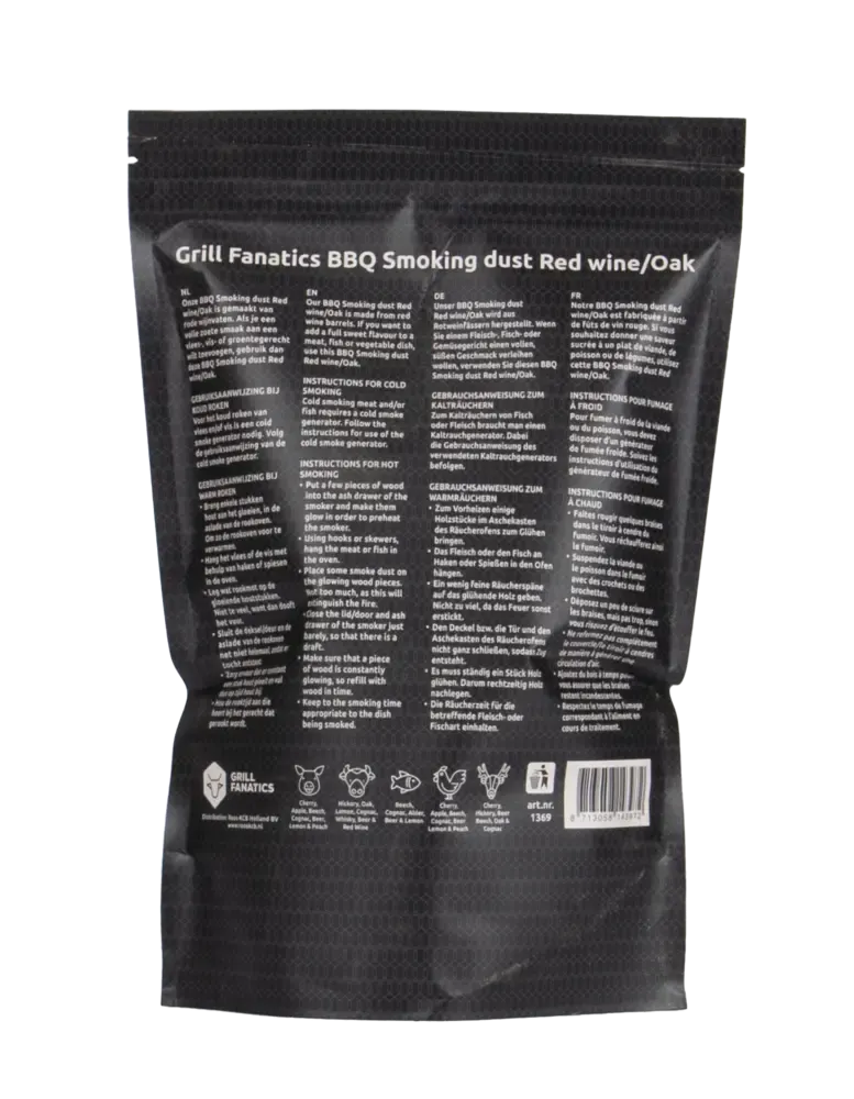 Grill Fanatics Grill Fanatics – BBQ-Räuchermehl Rotwein/Eiche