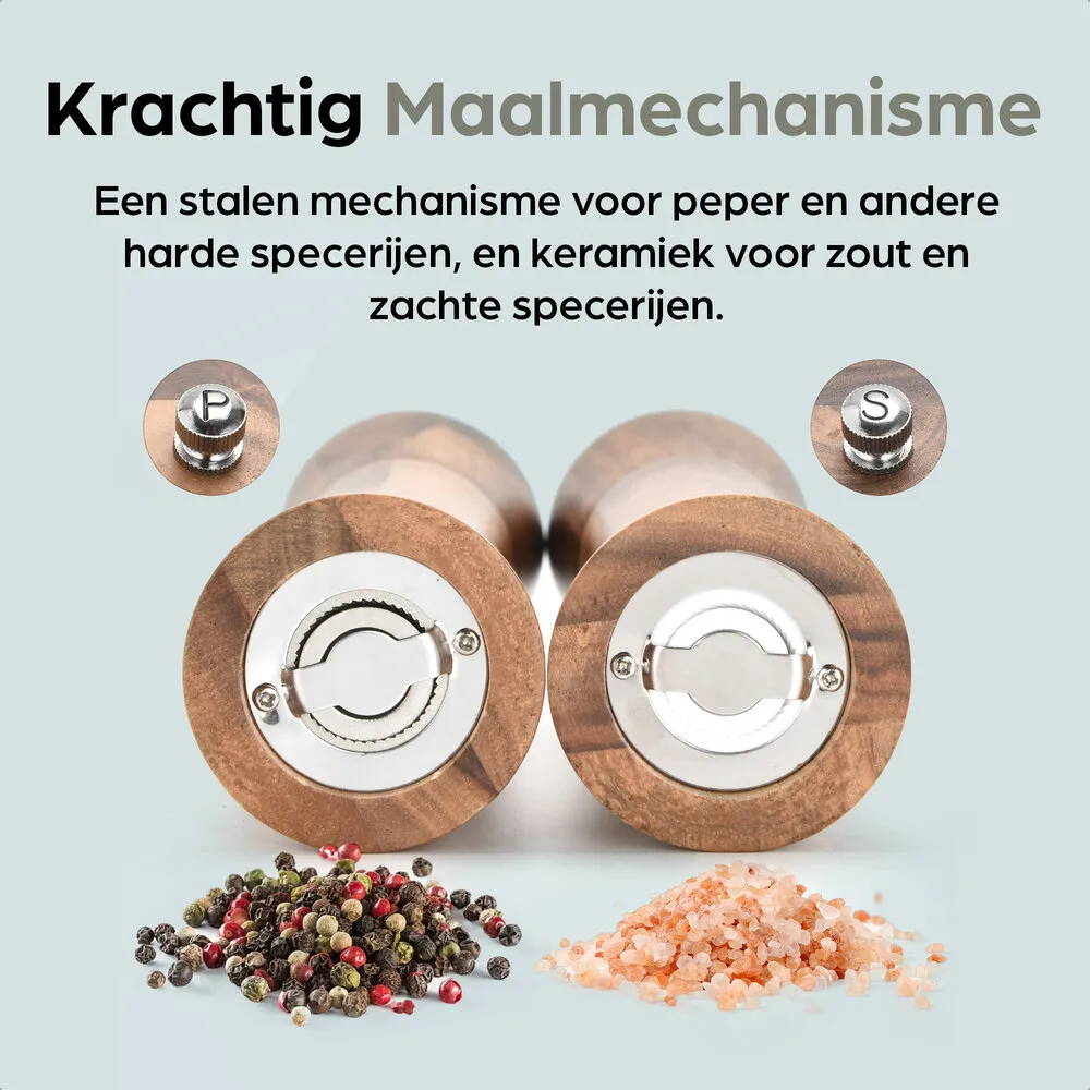 Hermanos Peper- en Zoutmolen Set | Acaciahout
