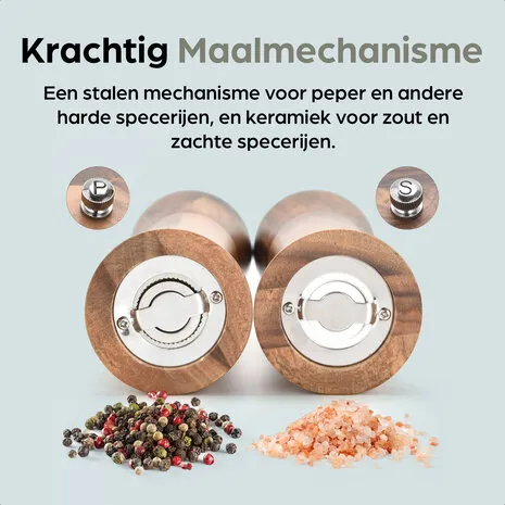Hermanos Salz- und Pfeffermühle Set | Akazienholz