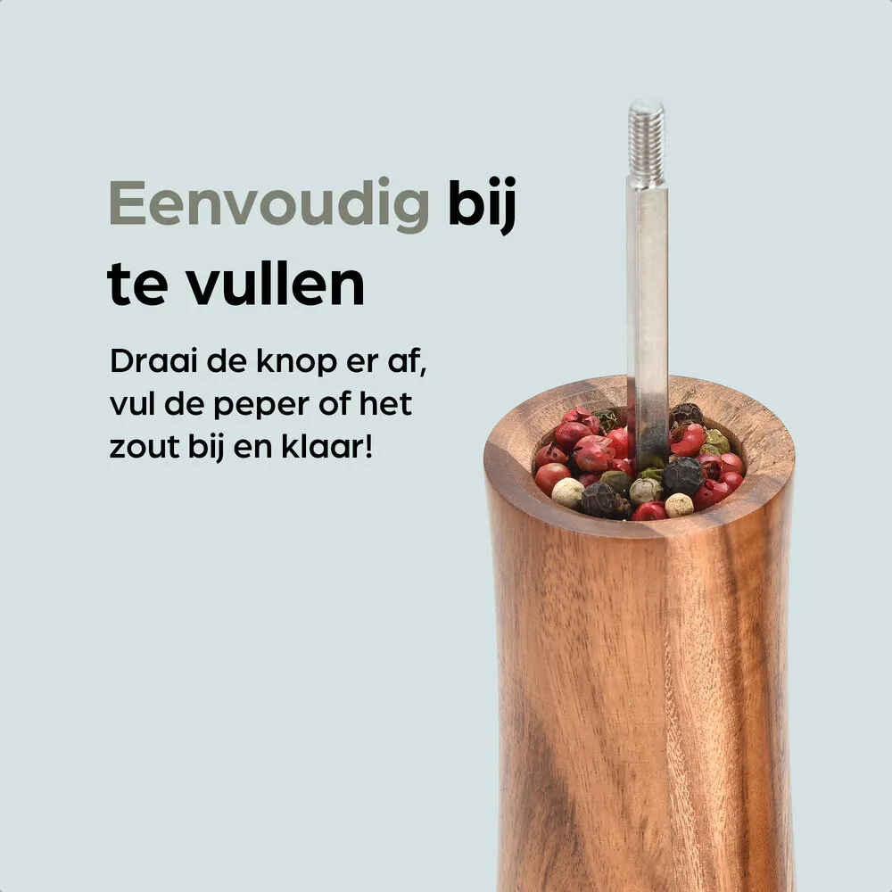 Hermanos Peper- en Zoutmolen Set | Acaciahout