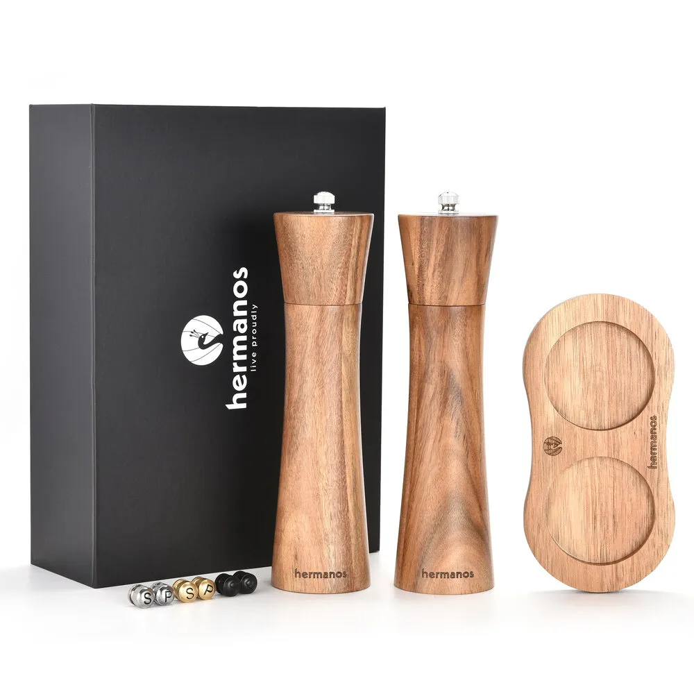 Hermanos Salz- und Pfeffermühle Set | Akazienholz