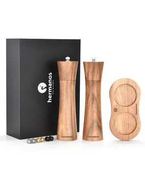 Hermanos Salz- und Pfeffermühle Set | Akazienholz Hermanos Salz- und Pfeffermühle Set | Akazienholz