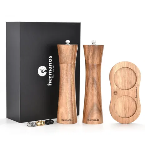 Hermanos Salz- und Pfeffermühle Set | Akazienholz