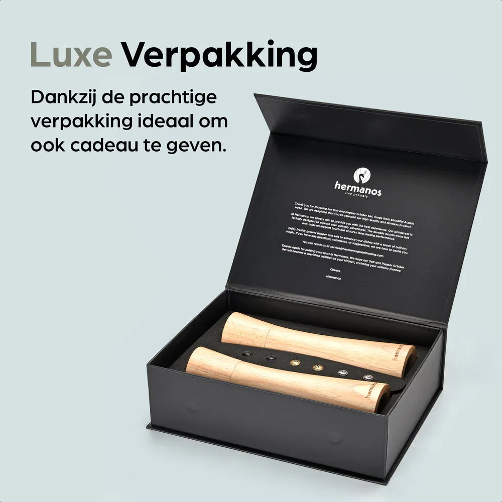 Hermanos Salz- und Pfeffermühle Set | Holz (Blank) Hermanos Salz- und Pfeffermühle Set | Holz (Blank)