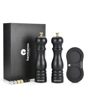 Hermanos Salz- und Pfeffermühle Set | Schwarzes Akazienholz (Classic) Hermanos Salz- und Pfeffermühle Set | Schwarzes Akazienholz (Classic)