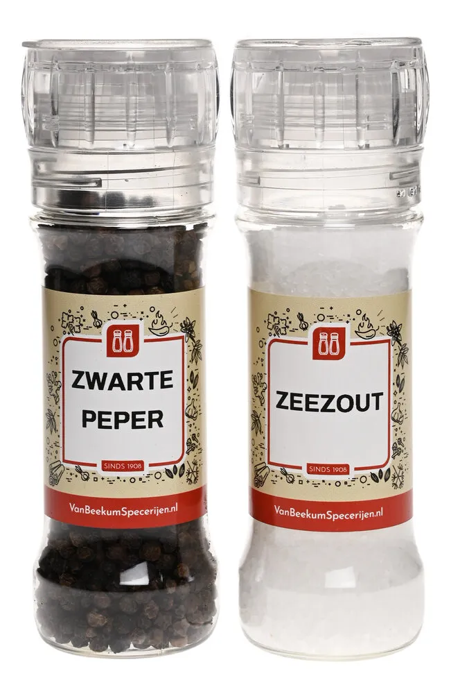 Van Beekum Specerijen Peper- en Zoutstel (gevuld) Van Beekum Specerijen Peper- en Zoutstel (gevuld)