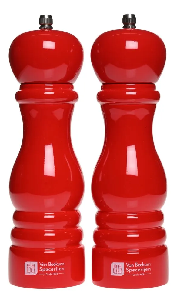 Van Beekum Specerijen Pfeffer- und Salzmühle-Set – Klassisch Rot