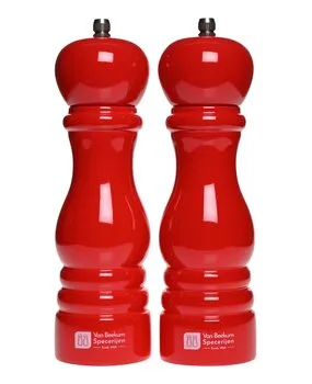 Van Beekum Specerijen Pfeffer- und Salzmühle-Set – Klassisch Rot