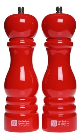 Van Beekum Specerijen Pfeffer- und Salzmühle-Set – Klassisch Rot