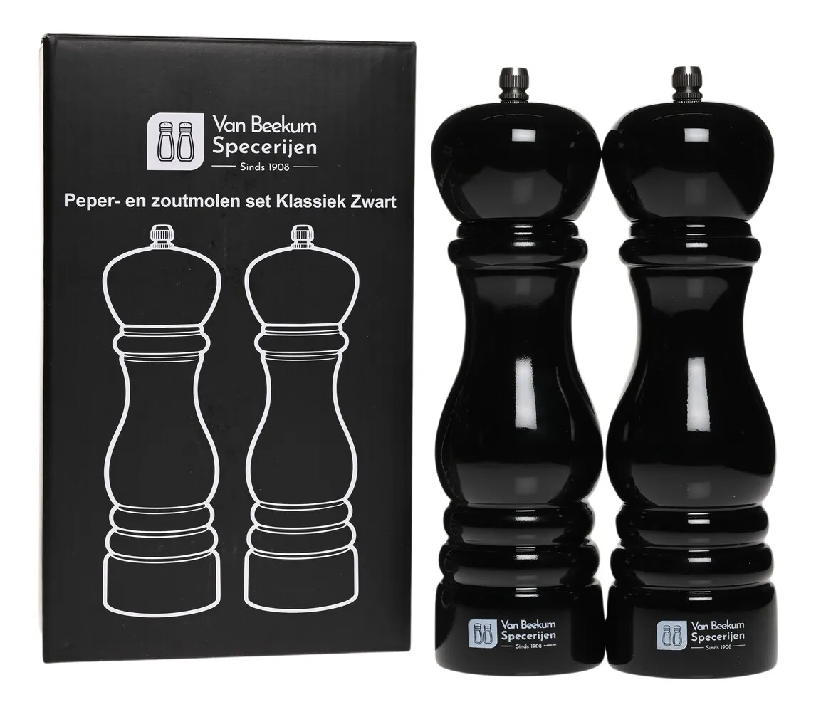 Van Beekum Specerijen Pfeffer- und Salzmühle-Set – Klassisch Schwarz