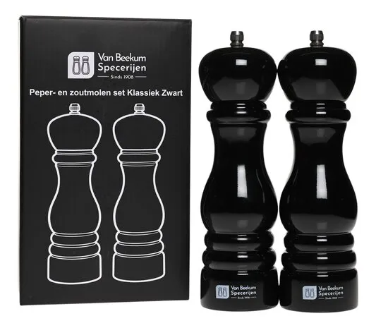 Van Beekum Specerijen Peper- en Zoutmolen Set – Klassiek Zwart