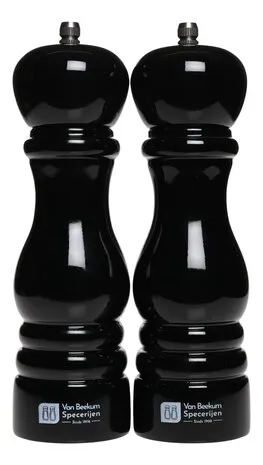 Van Beekum Specerijen Pfeffer- und Salzmühle-Set – Klassisch Schwarz