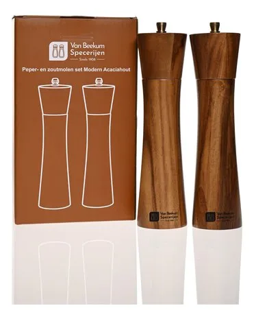 Van Beekum Specerijen Peper- en Zoutmolen Set – Modern Acacia