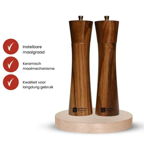 Van Beekum Specerijen Pfeffer- und Salzmühle-Set – Modern Acacia