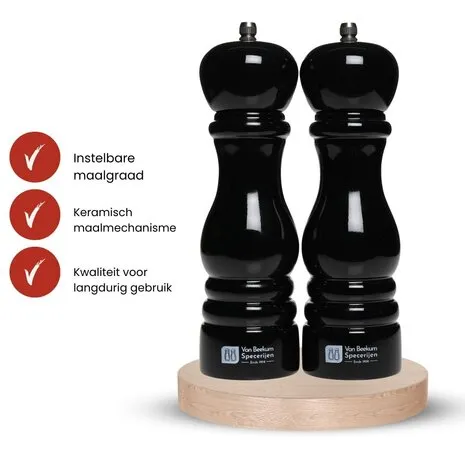 Van Beekum Specerijen Pfeffer- und Salzmühle-Set – Klassisch Schwarz
