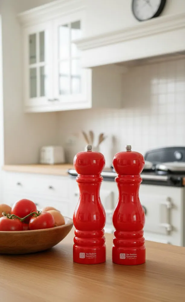 Van Beekum Specerijen Pfeffer- und Salzmühle-Set – Klassisch Rot