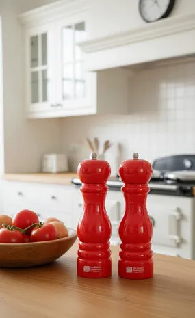 Van Beekum Specerijen Peper- en Zoutmolen Set – Klassiek Rood