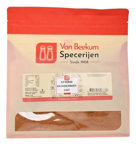 Van Beekum Specerijen Kip Kebab Kruiden Zonder Zout
