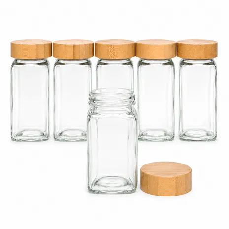 Van Beekum Specerijen Glas-Gewürzdosen mit Aufklebern – 12 Stück Van Beekum Specerijen Glas-Gewürzdosen mit Aufklebern – 12 Stück