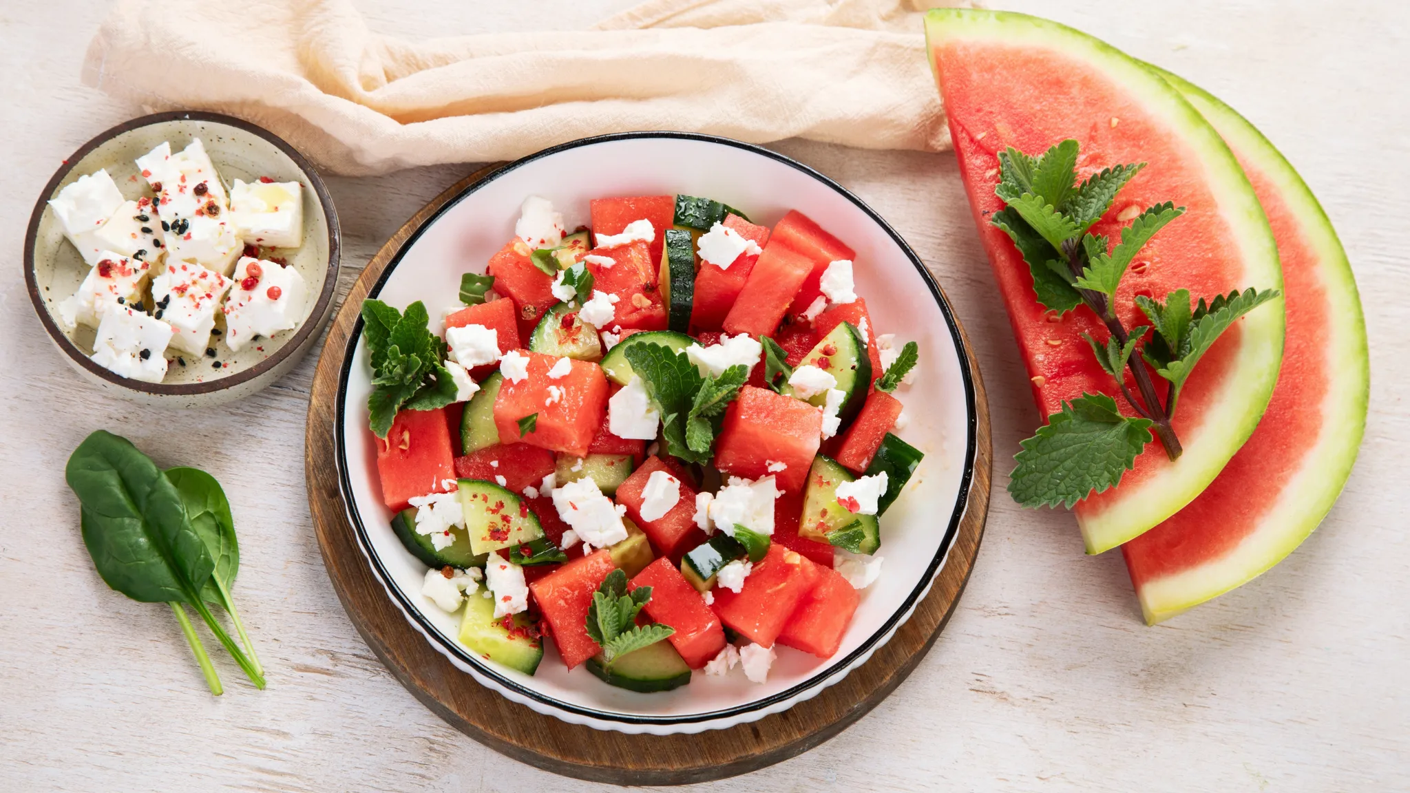 Watermeloensalade met Mexicaanse fruit kruidenmix