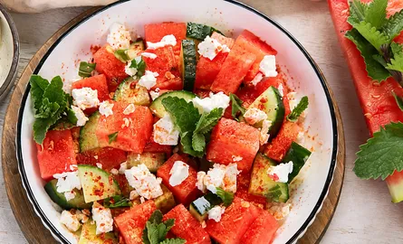 Watermeloensalade met Mexicaanse fruit kruidenmix