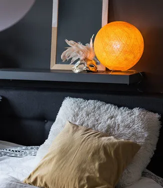 COTTON BALL LIGHTS Inspiration | Bedroom | Mustard Standing Lamp