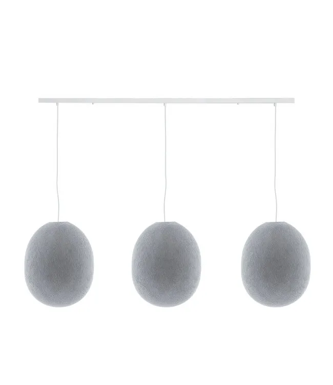 Triple Hanging Lamp Ceiling - Oval Stone