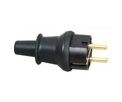 Kopp Kopp stekker met randaarde pvc kort zwart